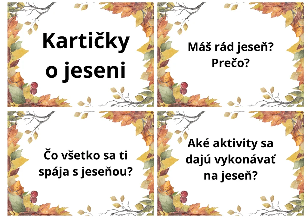 Kartičky o jeseni PDF