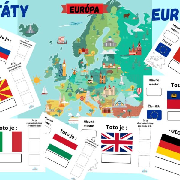 Interaktívne pracovné zošity - štáty Európy
