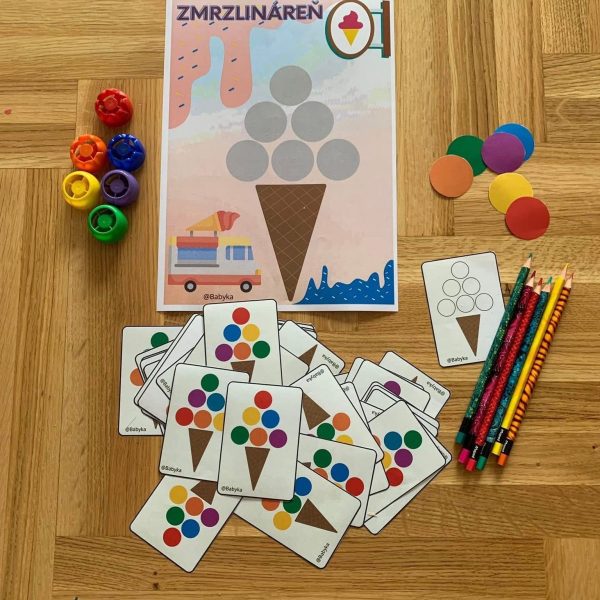 Zmrzlináreň - kartičky (farby a logické myslenie)