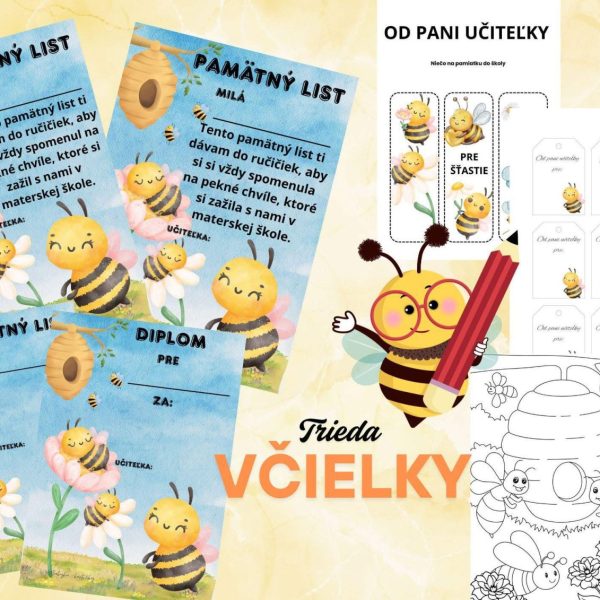 Pamätný list do MŠ - Včielky