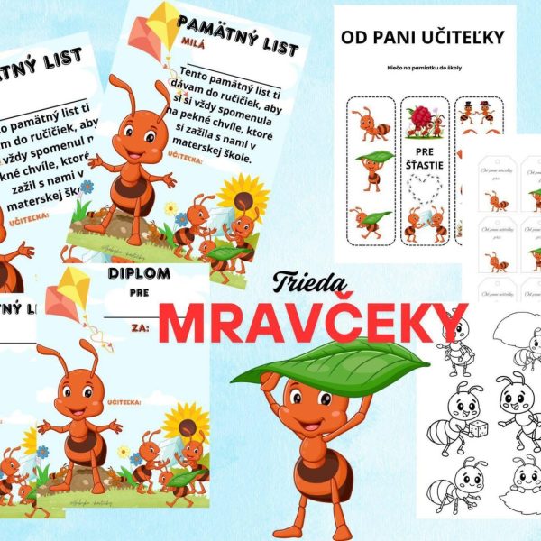 Pamätný list do MŠ - Mravčeky
