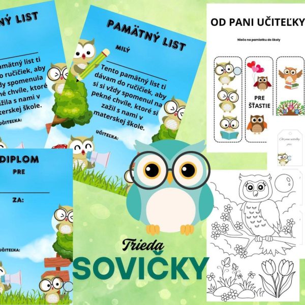 Pamätný list do MŠ - Sovička