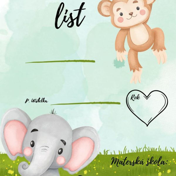 PDF Pamätný list - motív opička
