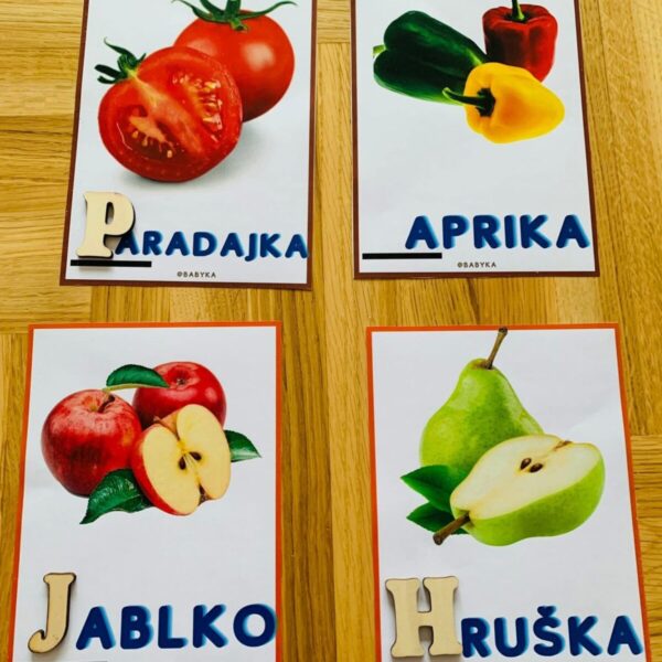 Kartičky - Začiatočné písmeno (potraviny)
