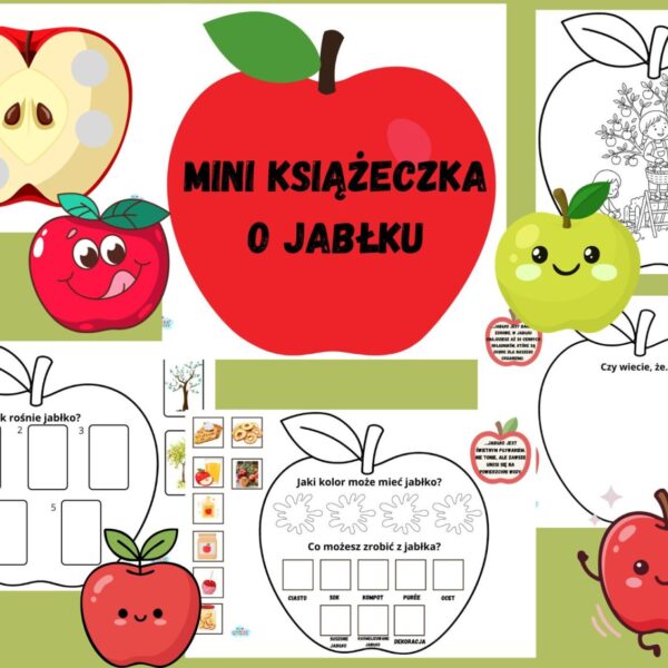 PDF Miniknižka o jablku - vystihovanie a lepenie - Poľská verzia/Wersja polska